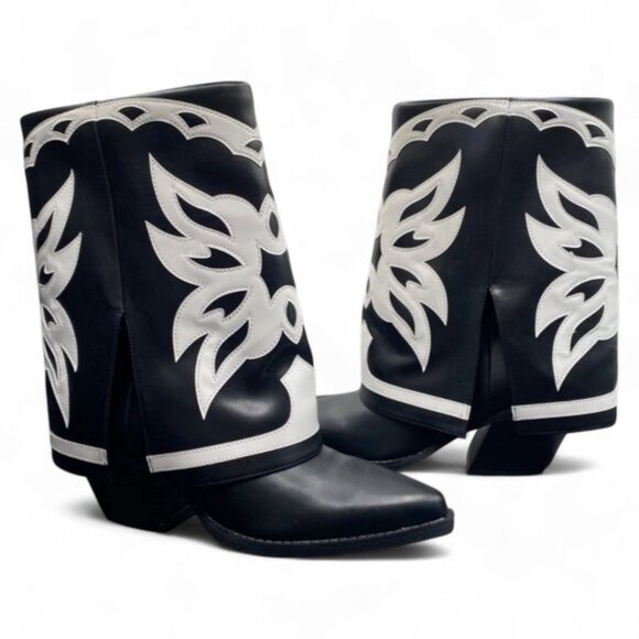 I.n.c. International Concepts Women's Jadiza Fold-Over Cuffed Cowboy Boots - Picture 3 of 3